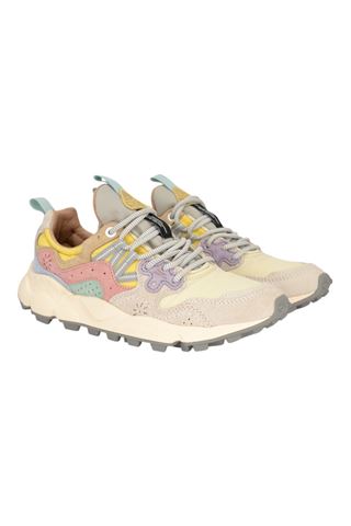 Sneaker donna in camoscio e nylon multicolore. FLOWER MOUNTAIN | YAMANO 3 WOMAN-ROSE ROSE